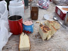 02C Eating Vienna Sausages, Coffee And Bread For Lunch On Day 3 Of Floe Edge Adventure Nunavut Canada